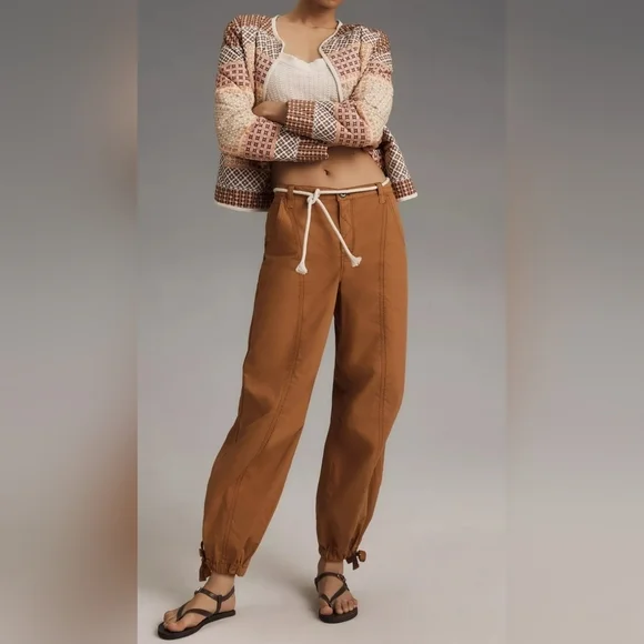 Pilcro Anthropologie Women's Tactical Utility Pants, Multiple Pockets, Brown - Picture 5 of 16